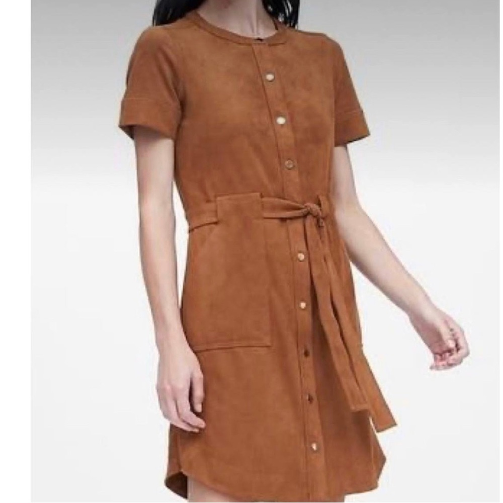Banana Republic Vegan Suede Shirtdress